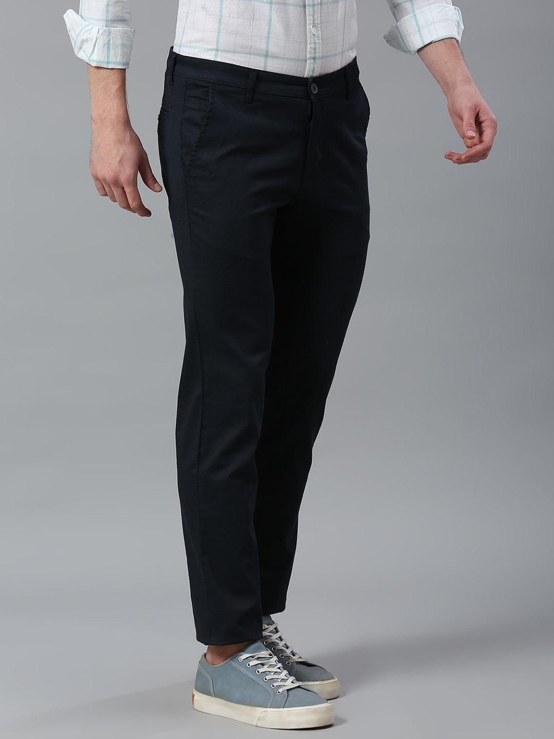 Stretchable Navy Narrow Fit Chino Pants