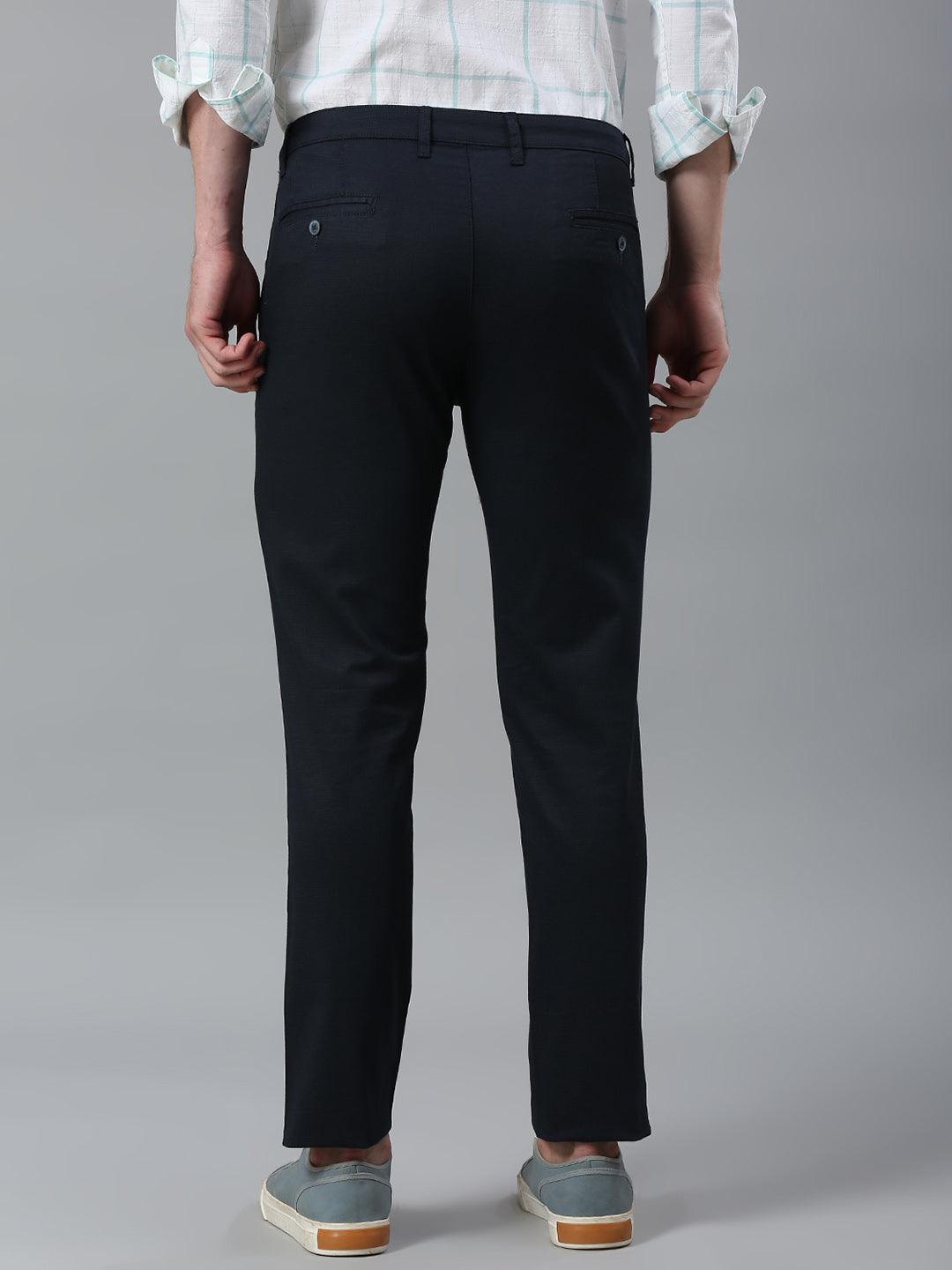 Stretchable Navy Narrow Fit Chino Pants