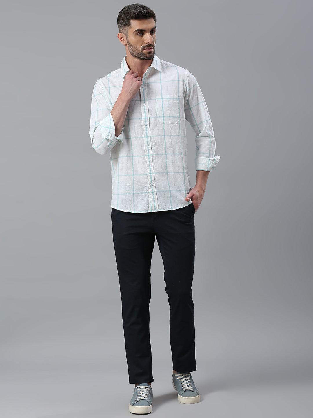 Stretchable Navy Narrow Fit Chino Pants