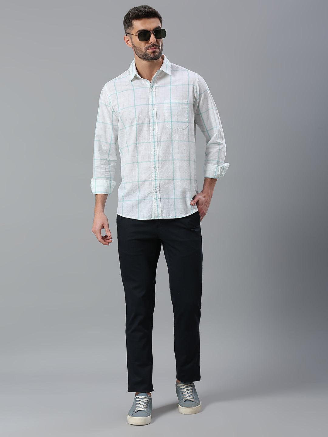 Stretchable Navy Narrow Fit Chino Pants