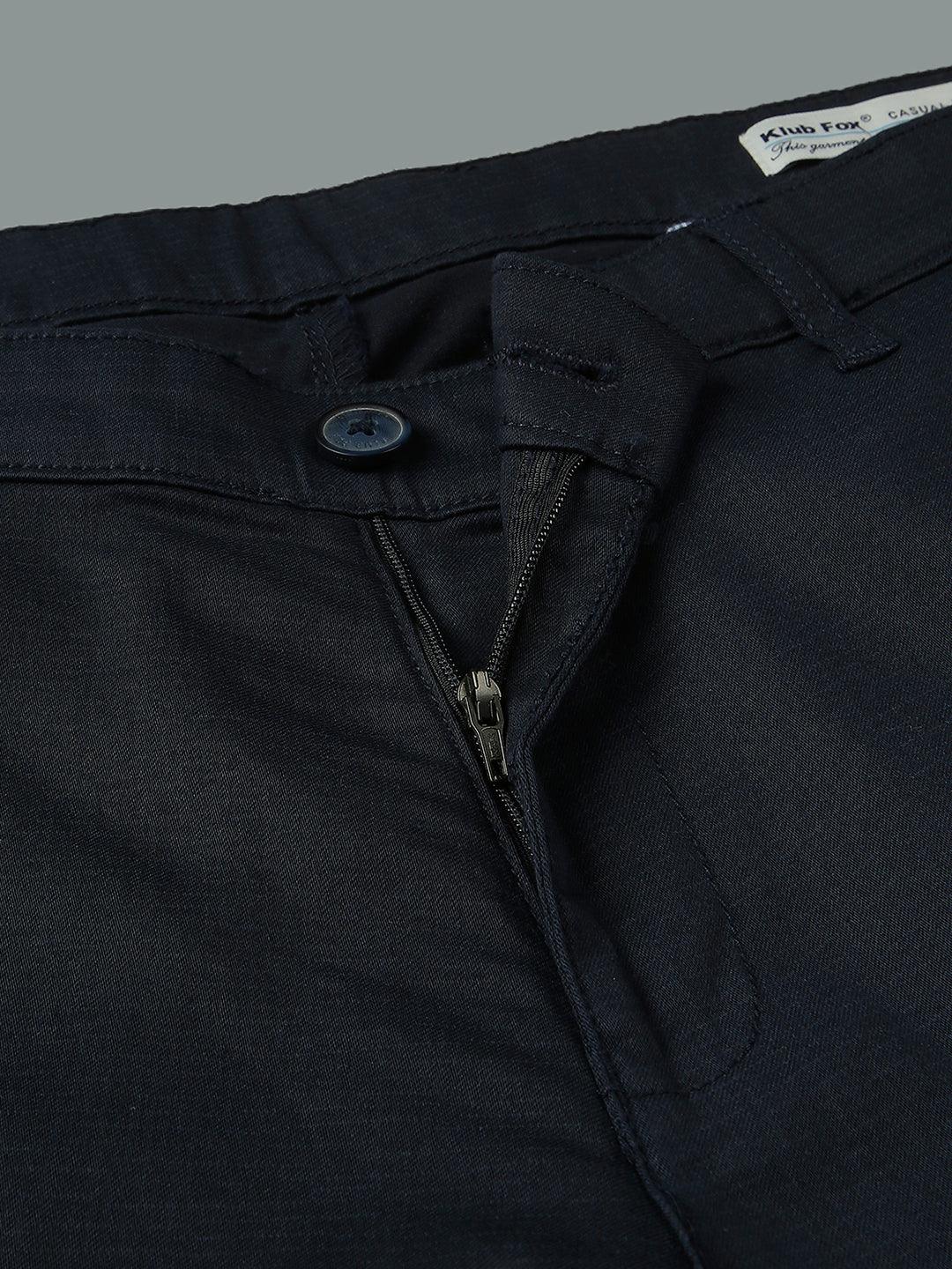 Stretchable Navy Narrow Fit Chino Pants