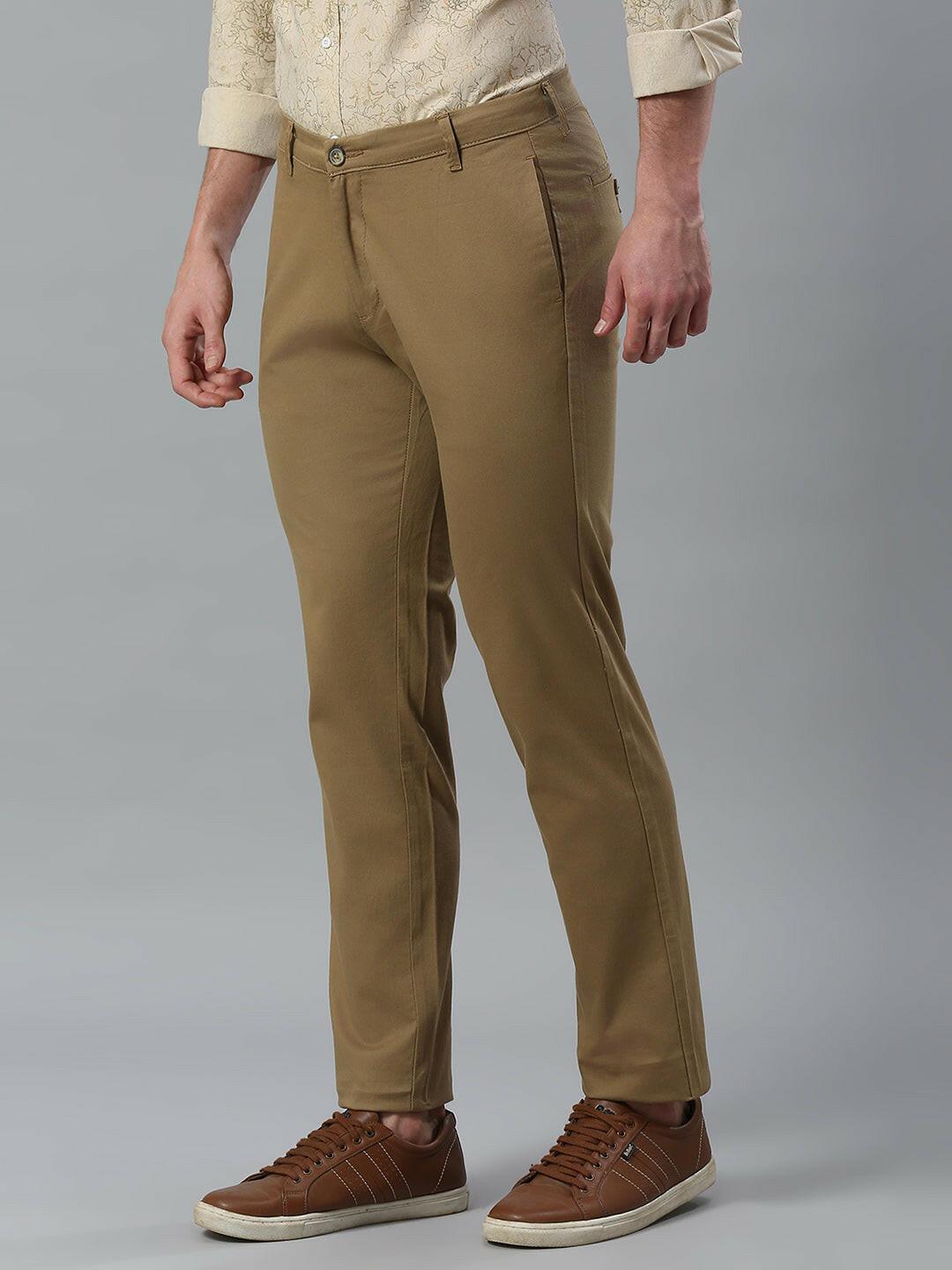 Beige Narrow Chino Pants
