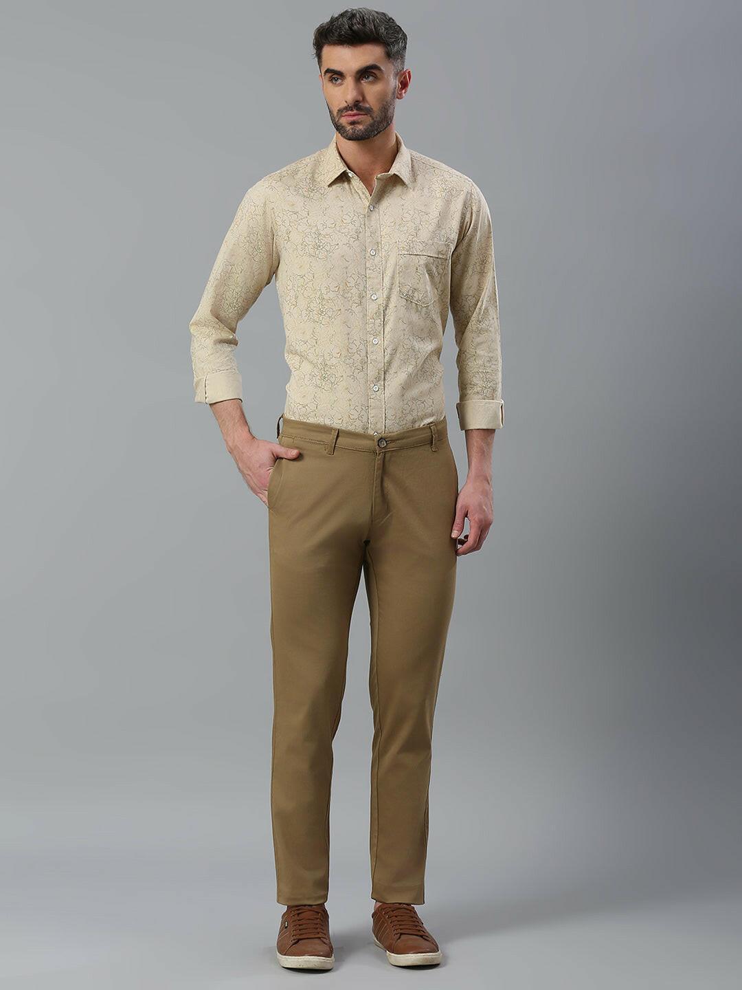 Beige Narrow Chino Pants