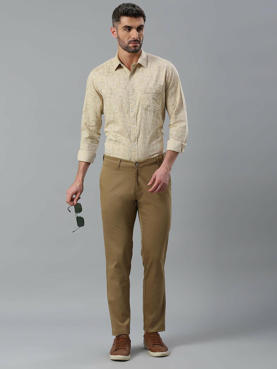 Beige Narrow Chino Pants