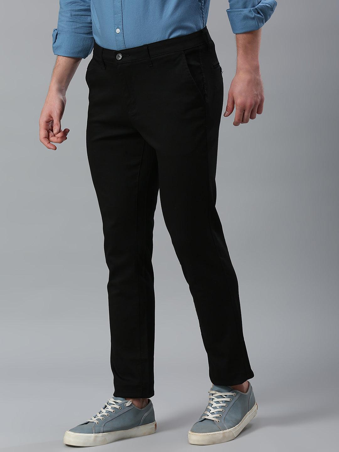 Jet Black Narrow Chino Pants