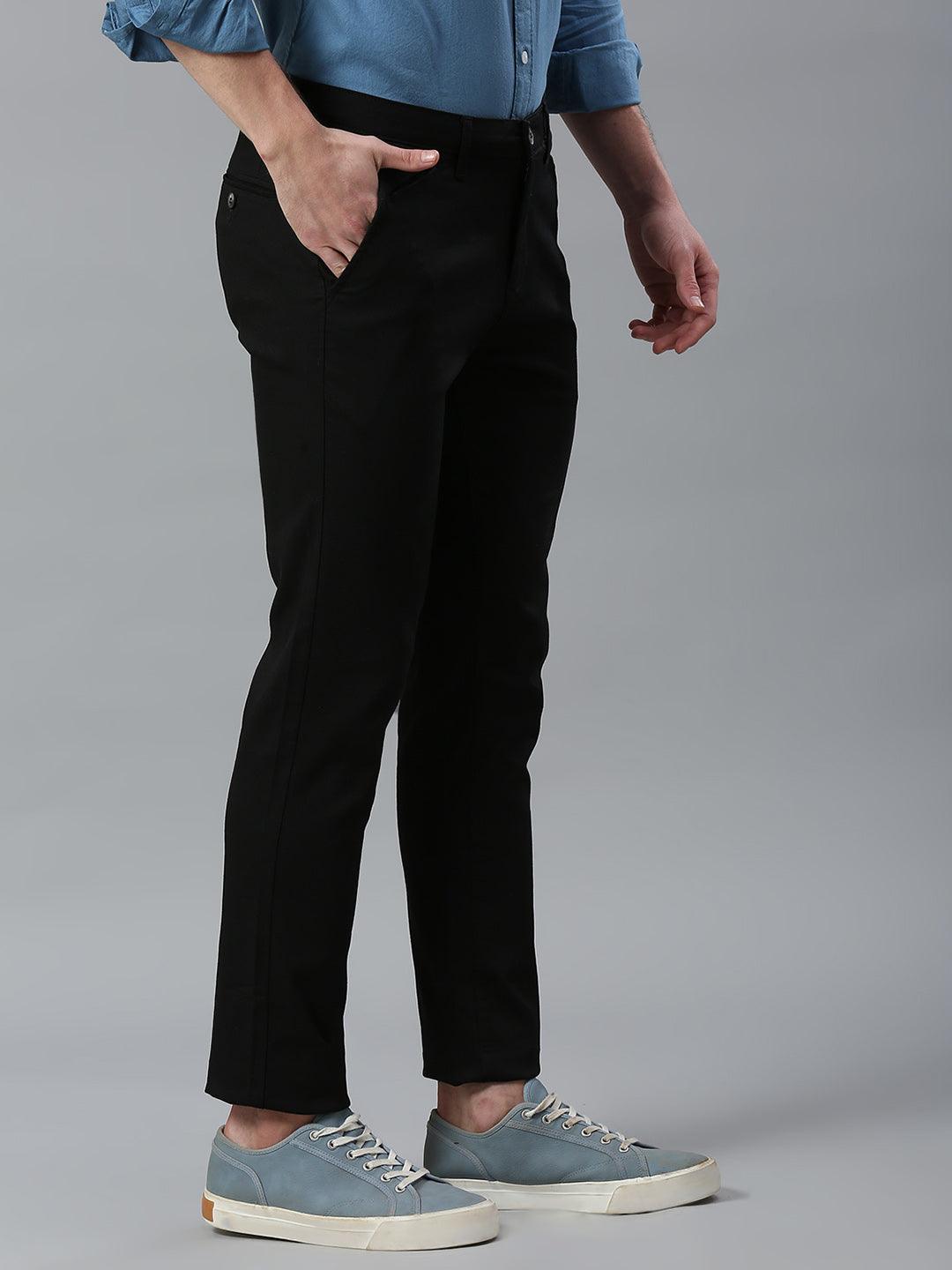 Jet Black Narrow Chino Pants