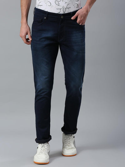 Stretchable Space Blue Shadow Fade Skinny Fit Jeans