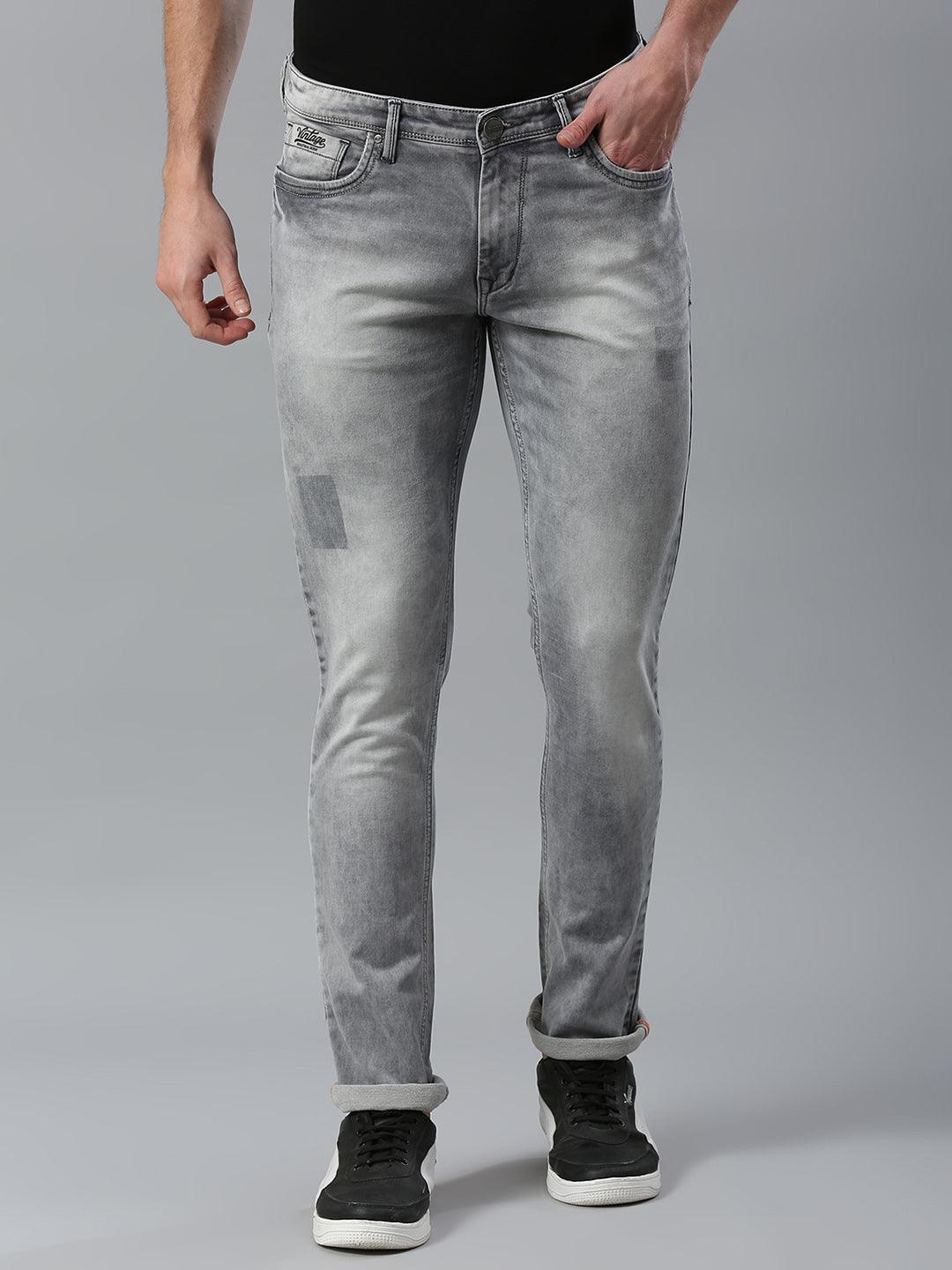 Stretchable Stealth Grey Cloud Skinny Fit Jeans - Main Image