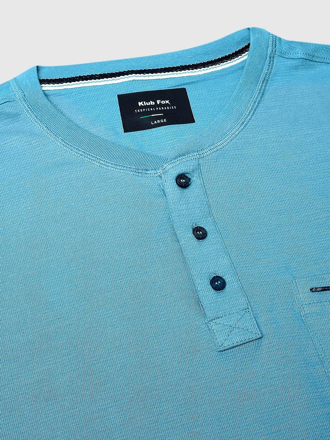 Minimal X Henley Electric Blue T-Shirt