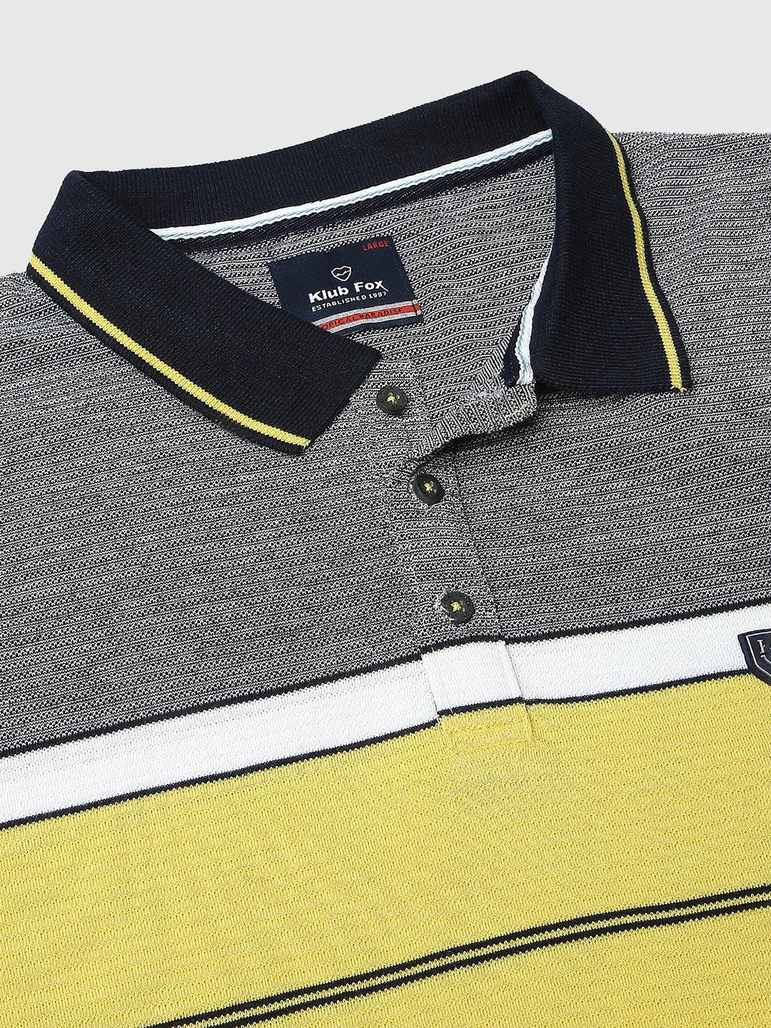 Striped Mustard Polo T-Shirt
