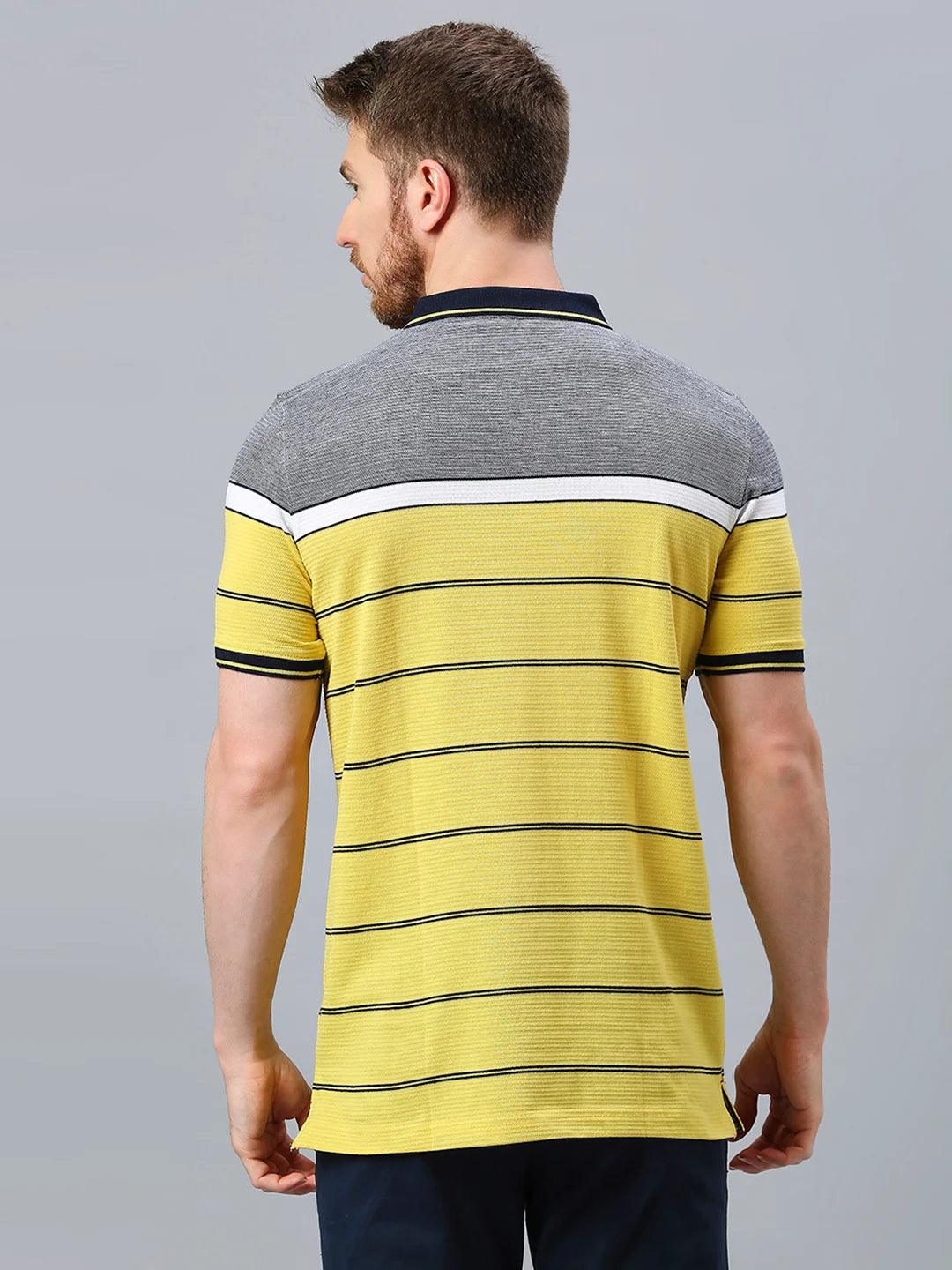 Striped Mustard Polo T-Shirt