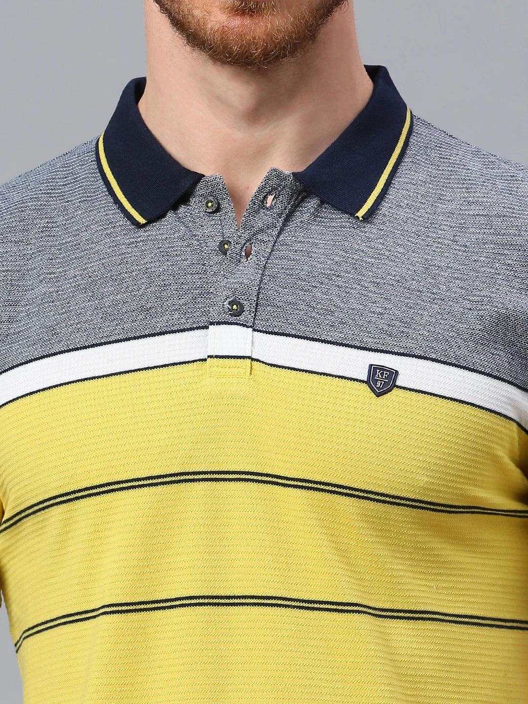 Striped Mustard Polo T-Shirt