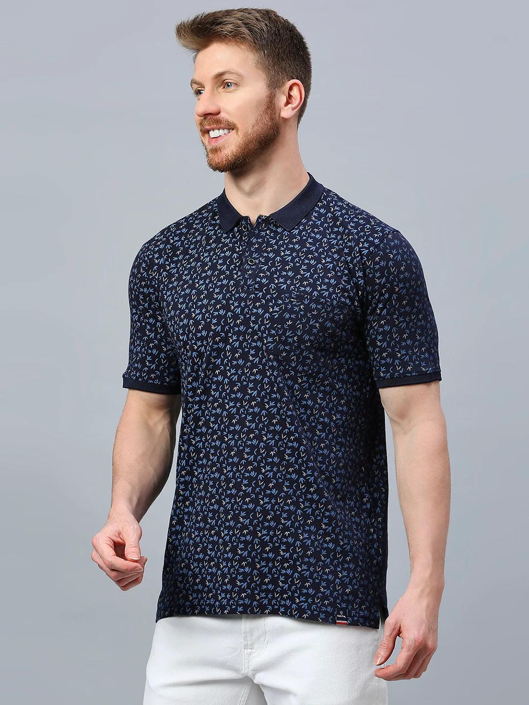 Graffiti Drop Navy Polo T-Shirt