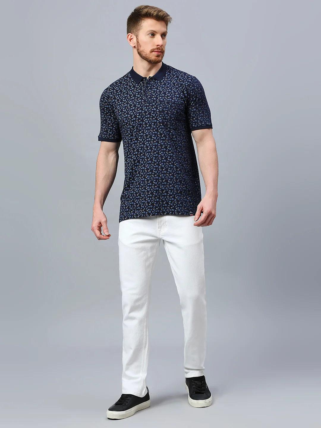 Graffiti Drop Navy Polo T-Shirt