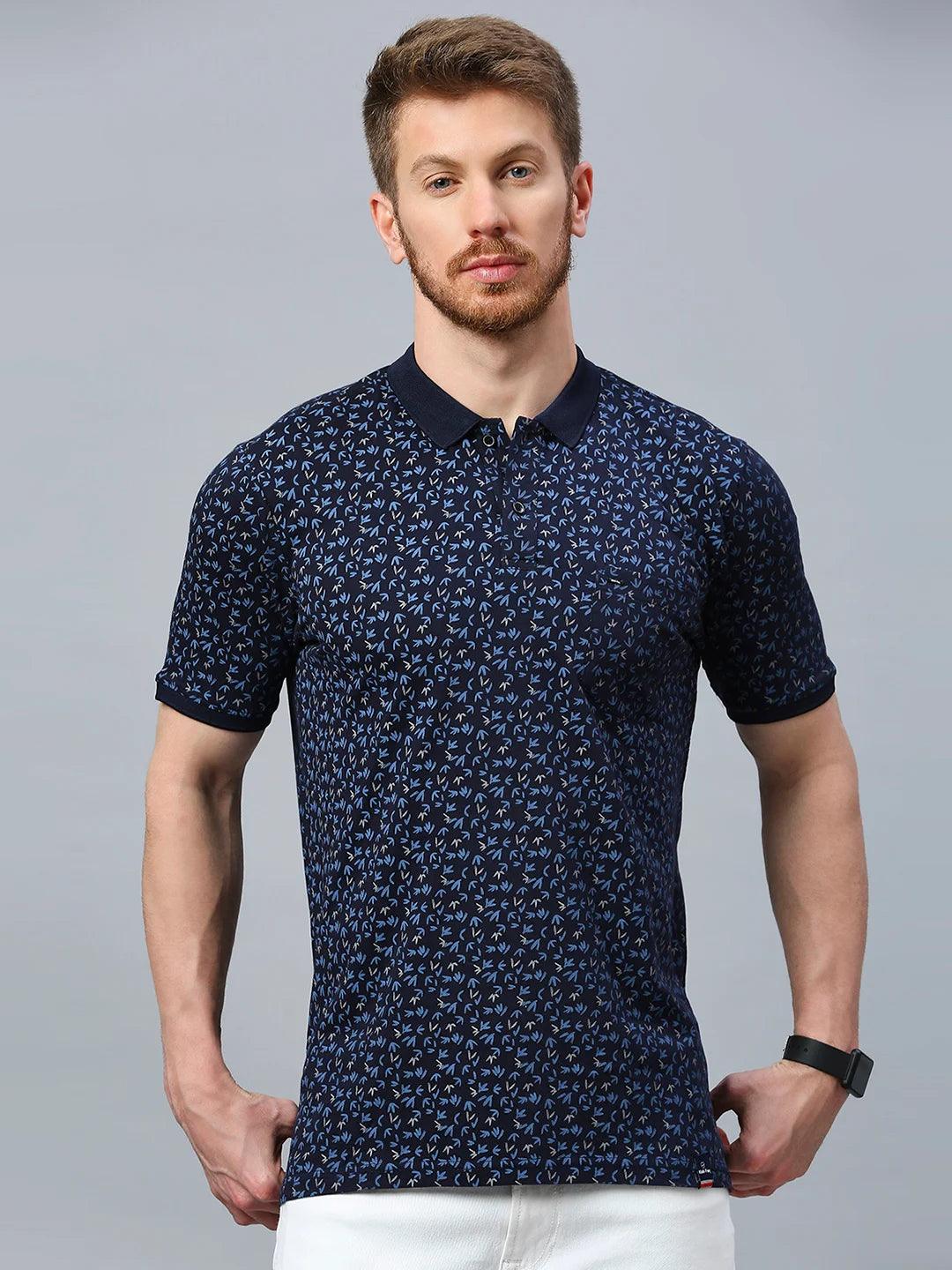 Graffiti Drop Navy Polo T-Shirt