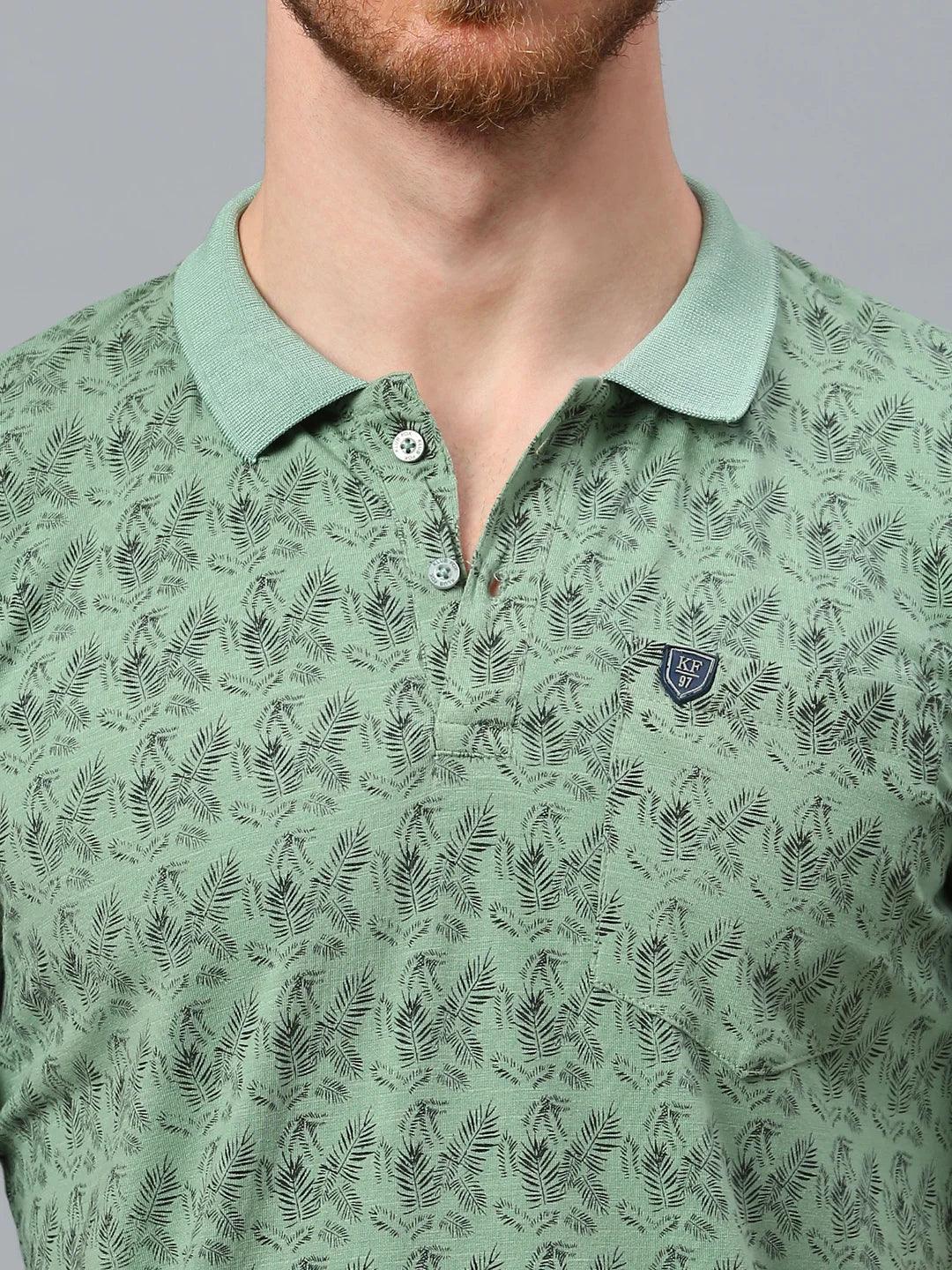 Graffiti Drop Persian Green Polo T-Shirt