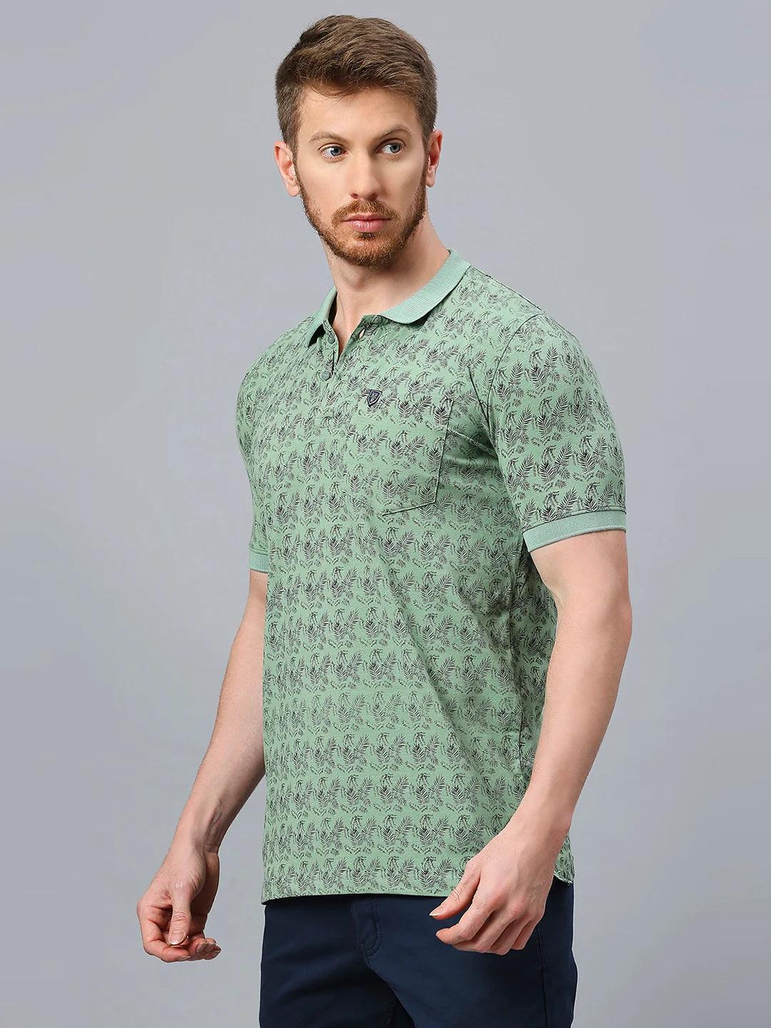 Graffiti Drop Persian Green Polo T-Shirt