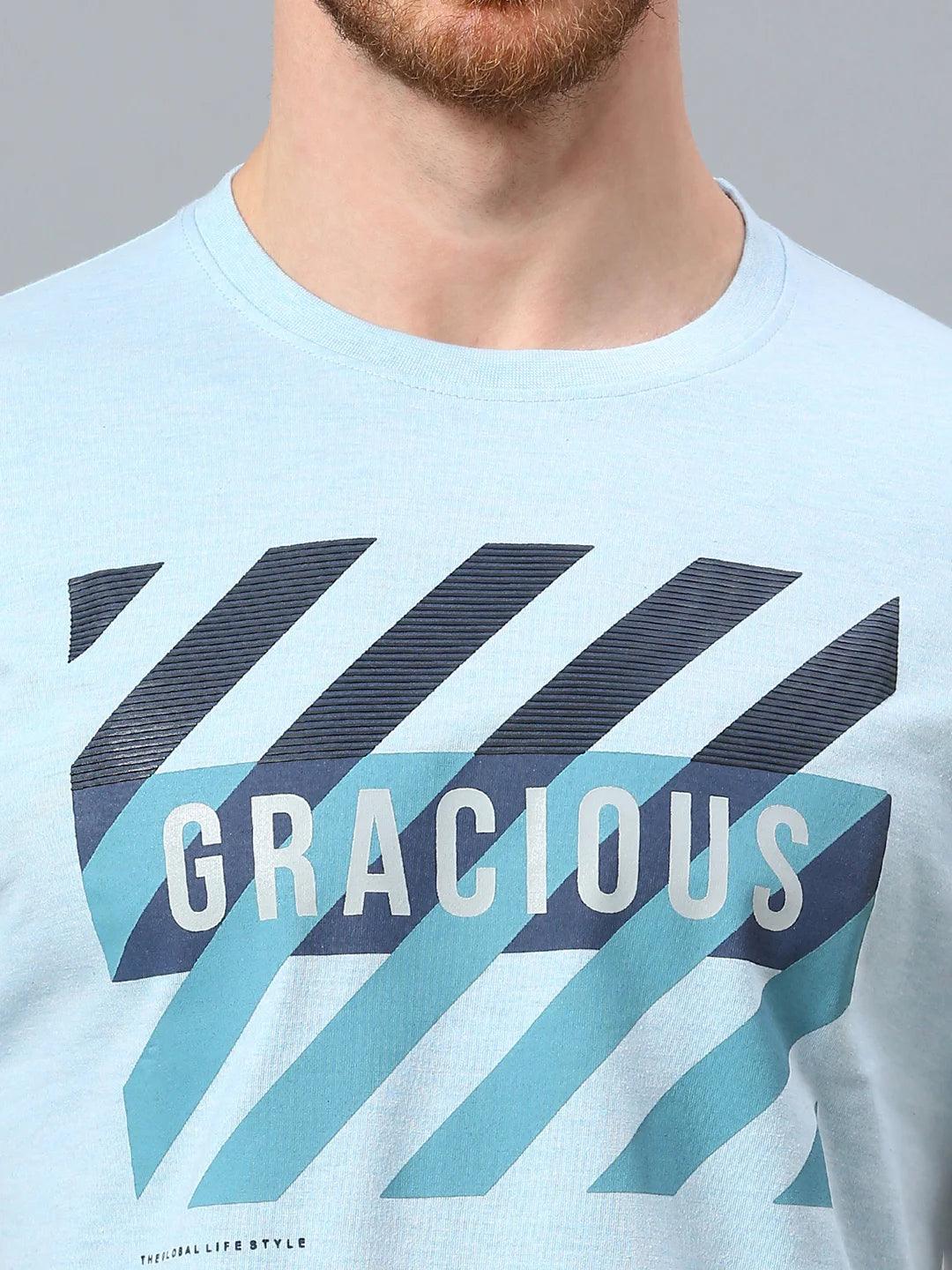 Sky Blue Printed T-Shirt