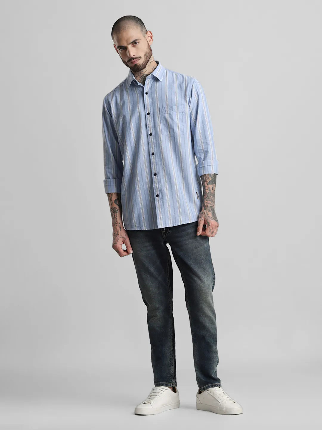 Sky Blue Striped Shirt