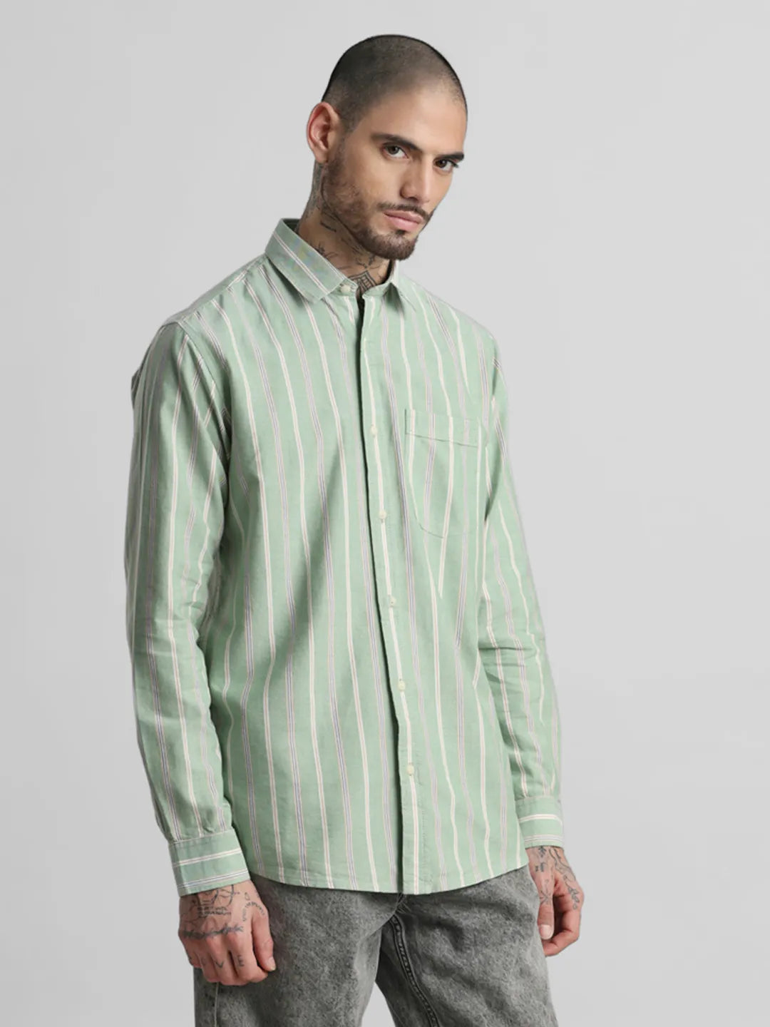 Green Striped Shirt