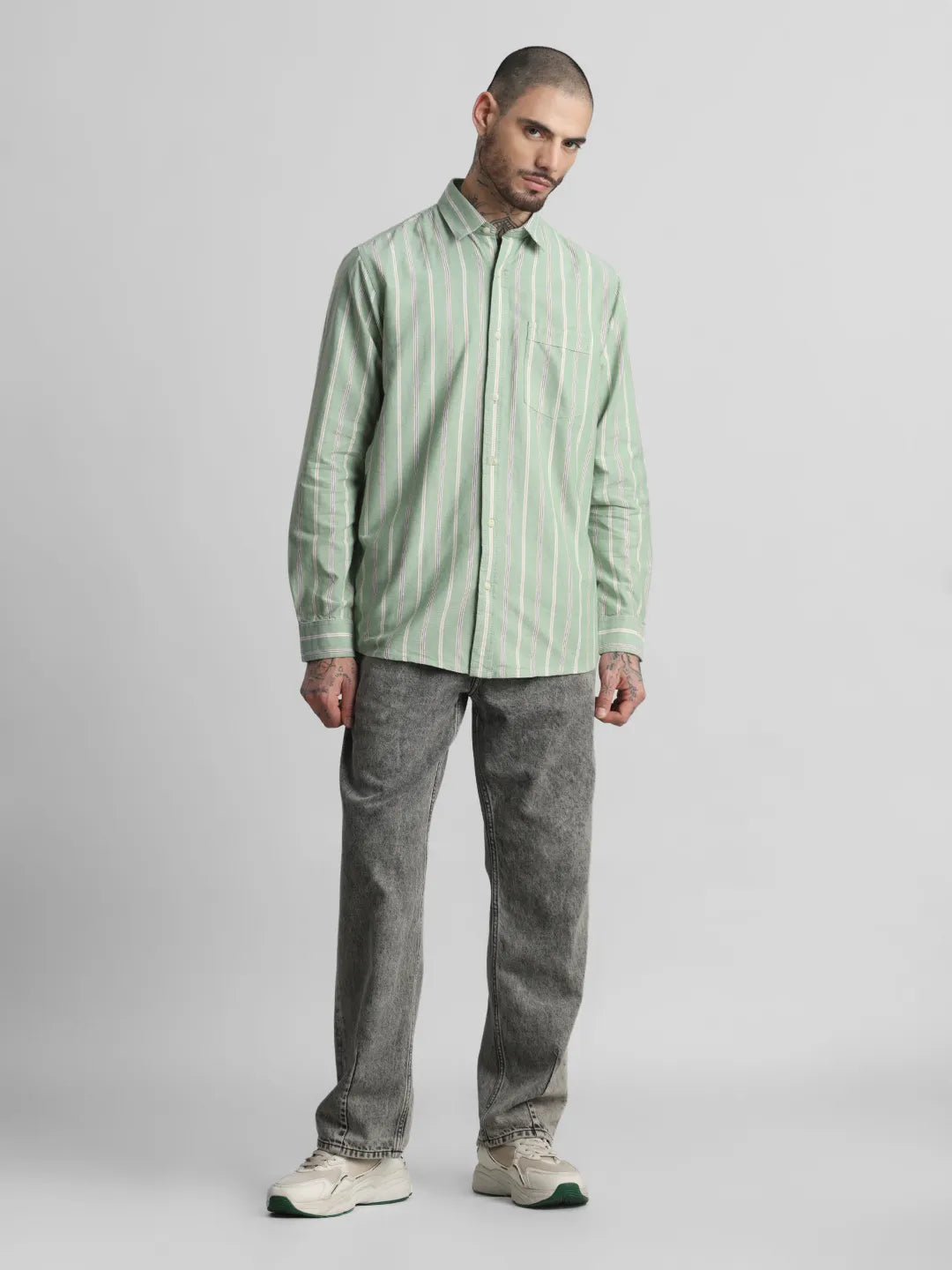 Green Striped Shirt