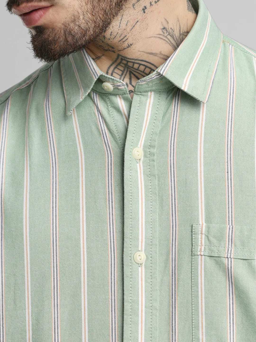 Green Striped Shirt