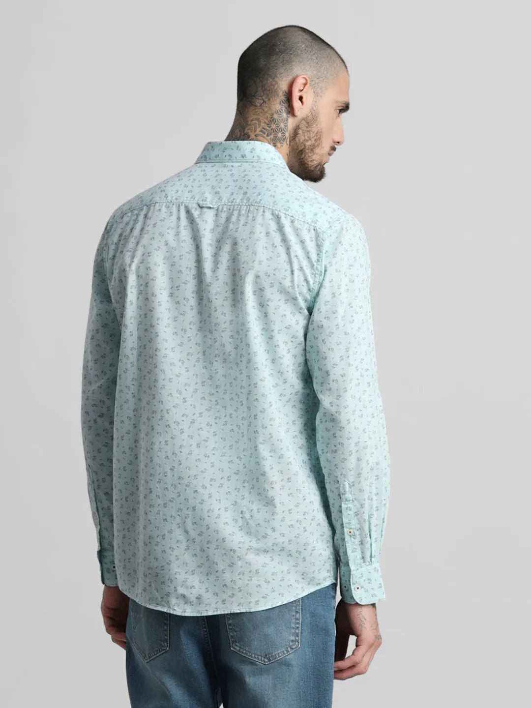 Sky Blue Printed Shirt
