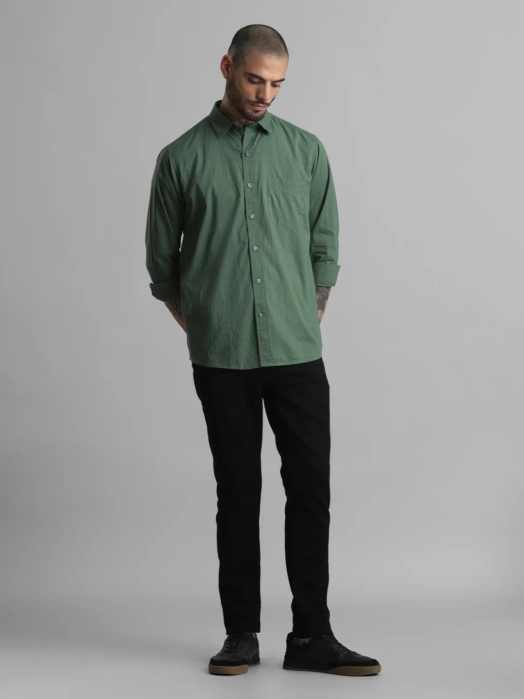 Green Solid Shirt