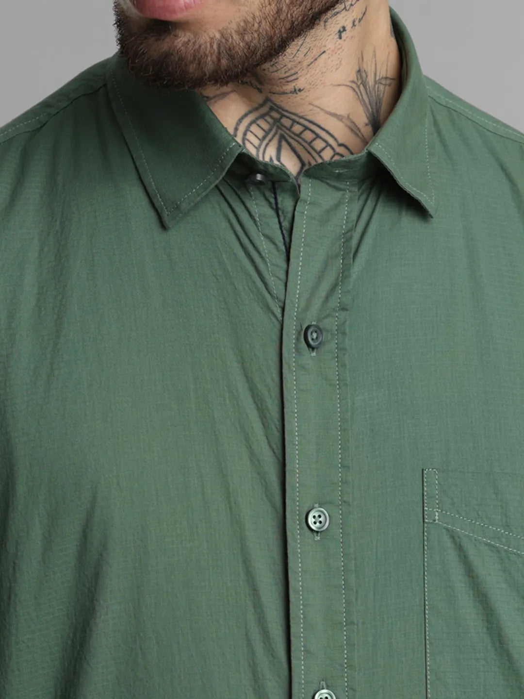Green Solid Shirt
