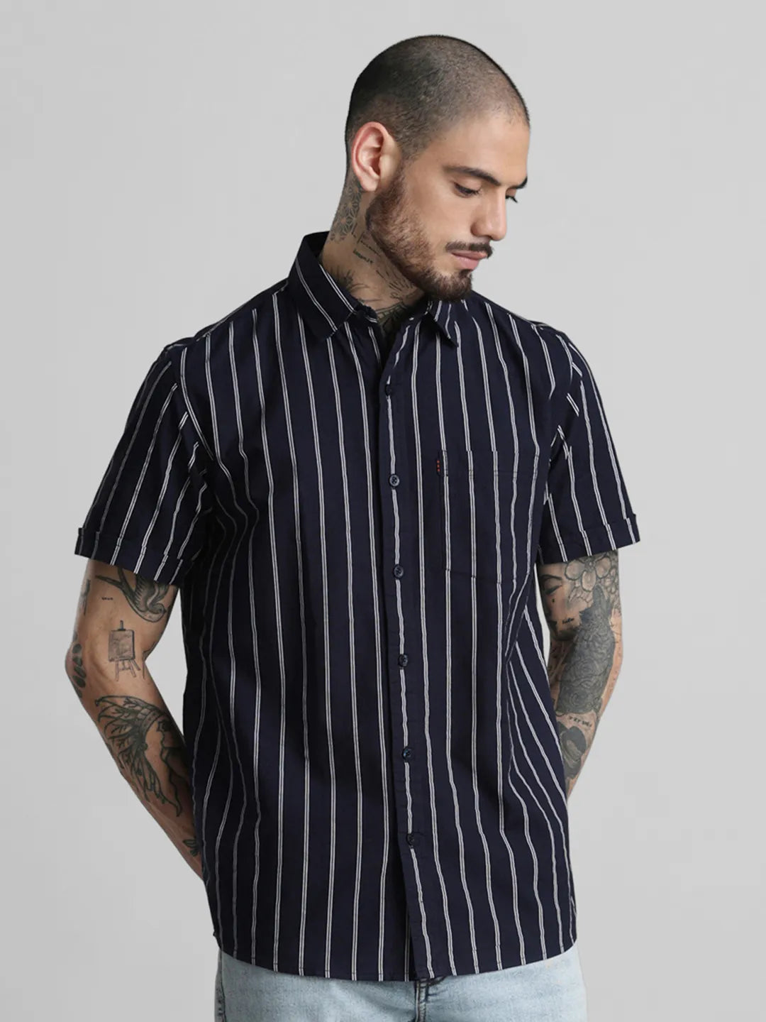 Navy Striped Shirt