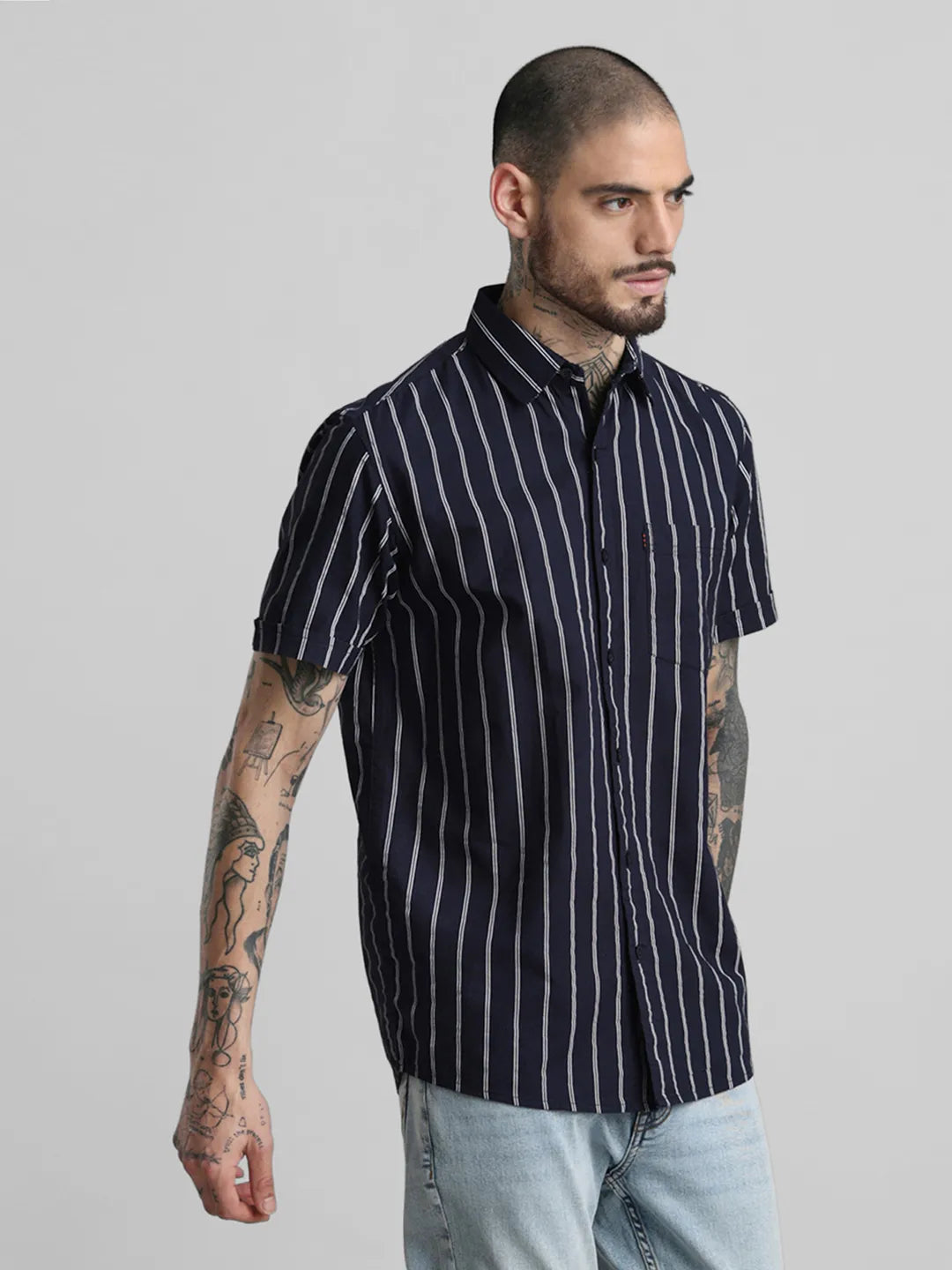 Navy Striped Shirt