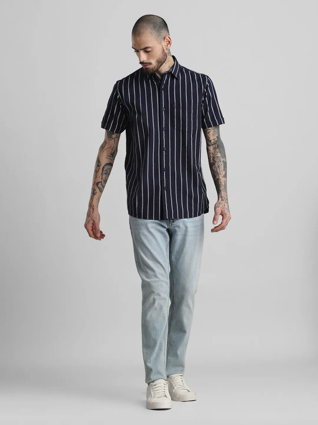 Navy Striped Shirt