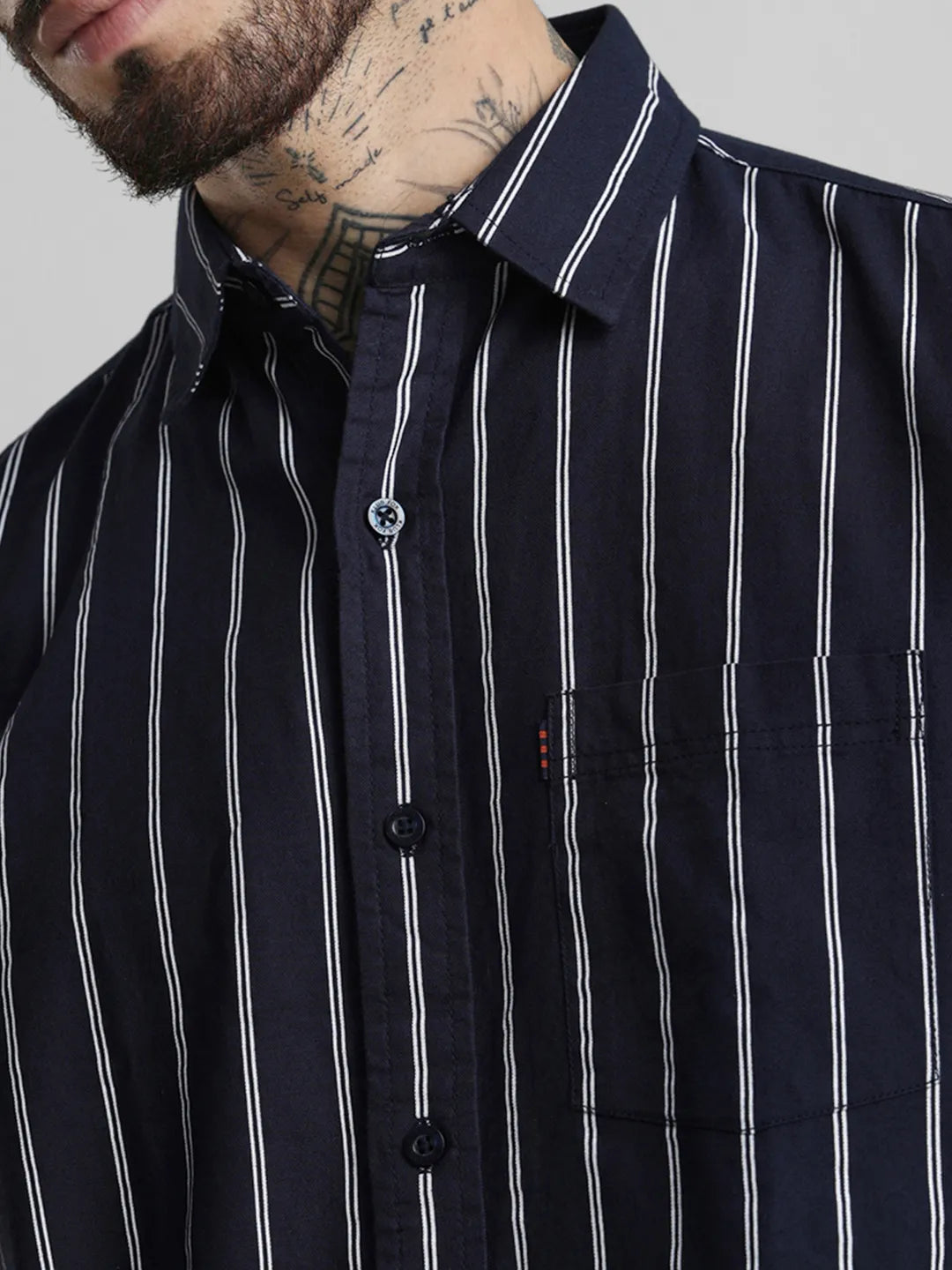 Navy Striped Shirt