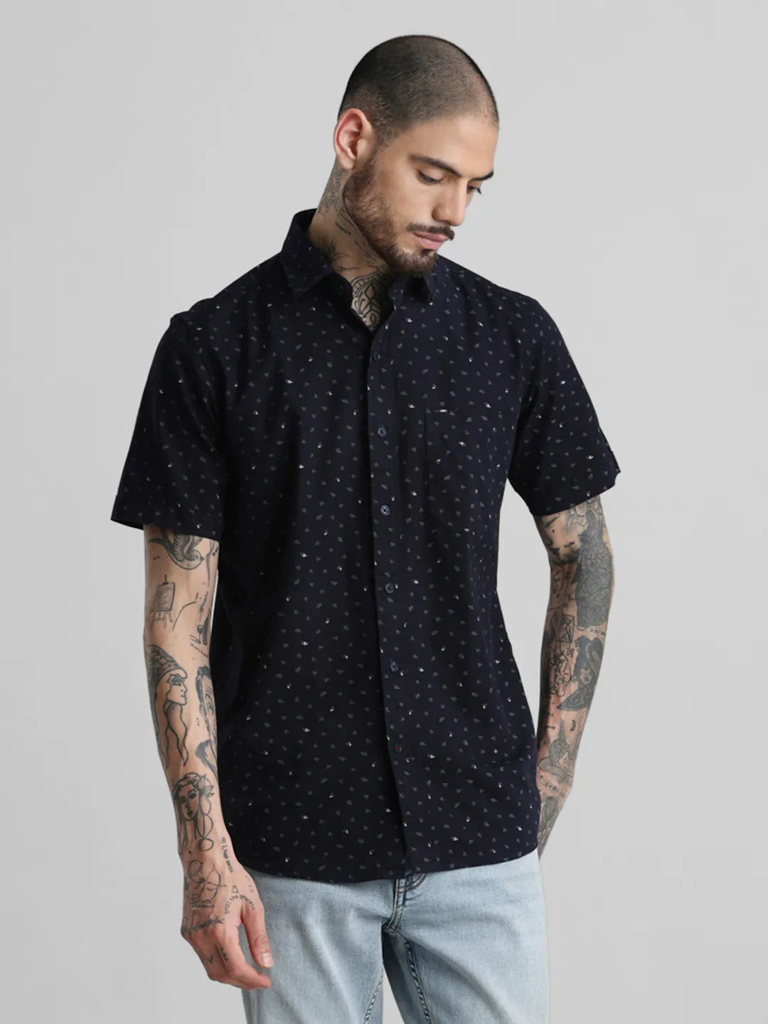 Navy Printed Shirt