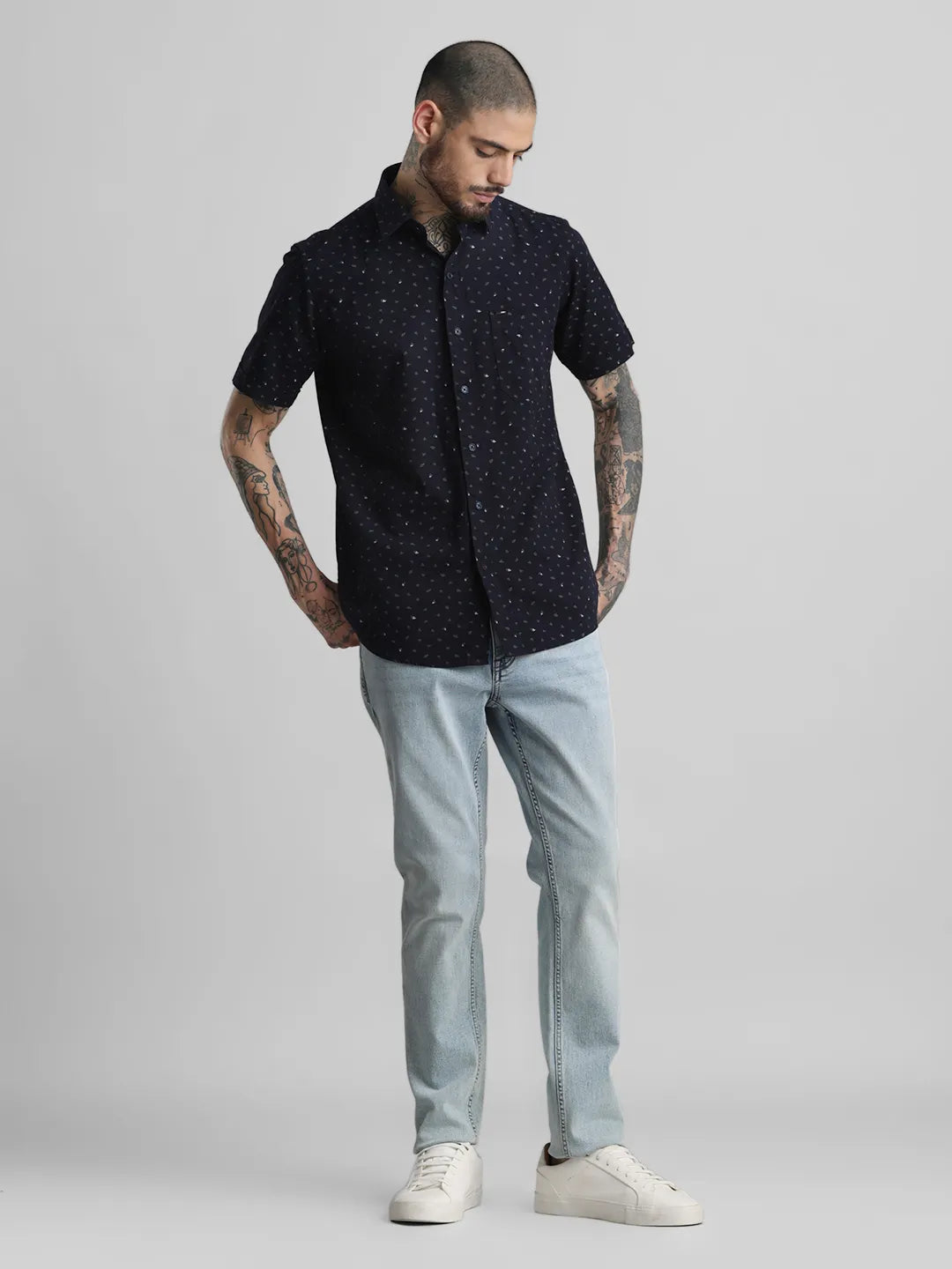 Navy Printed Shirt