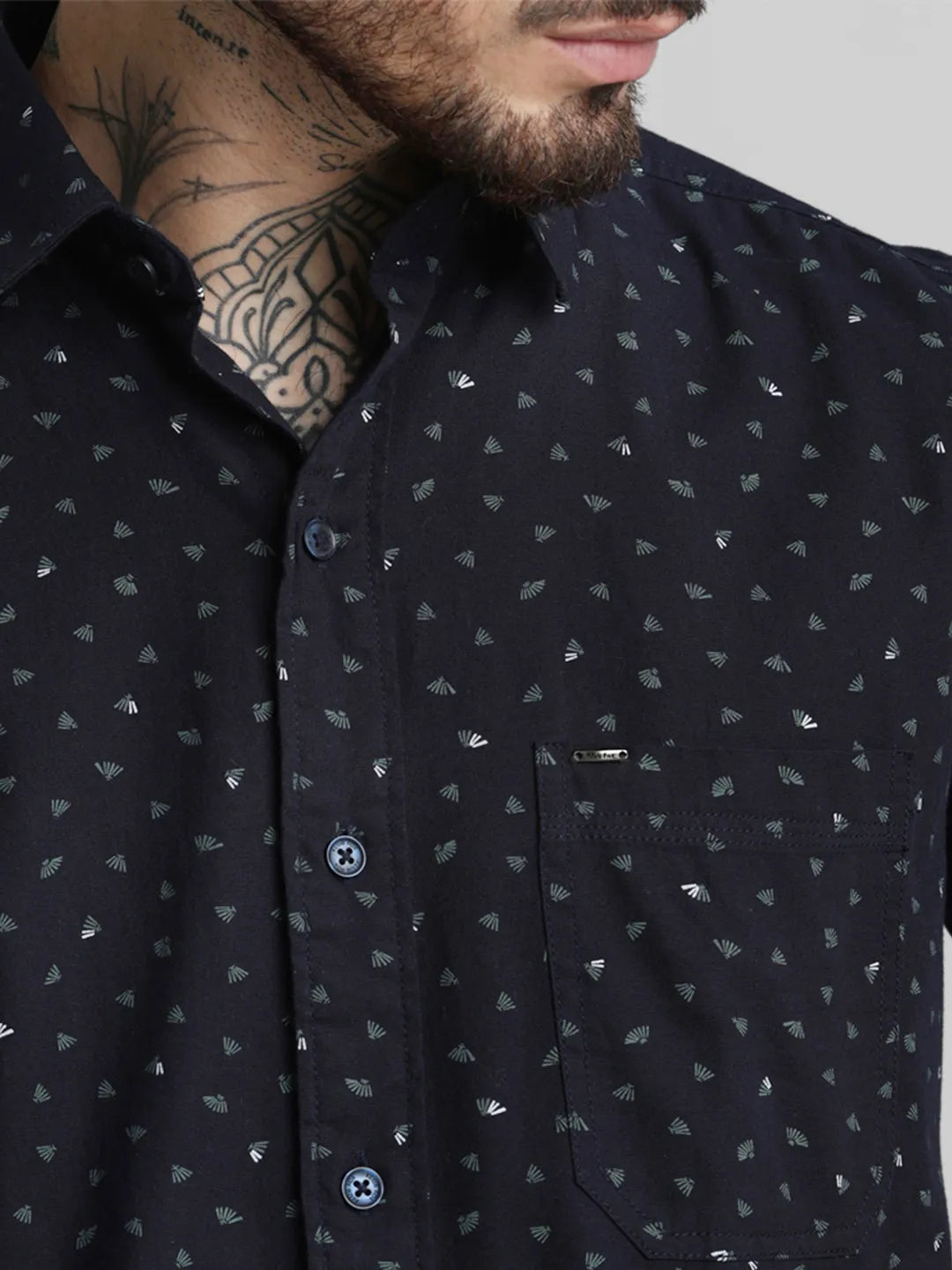 Navy Printed Shirt