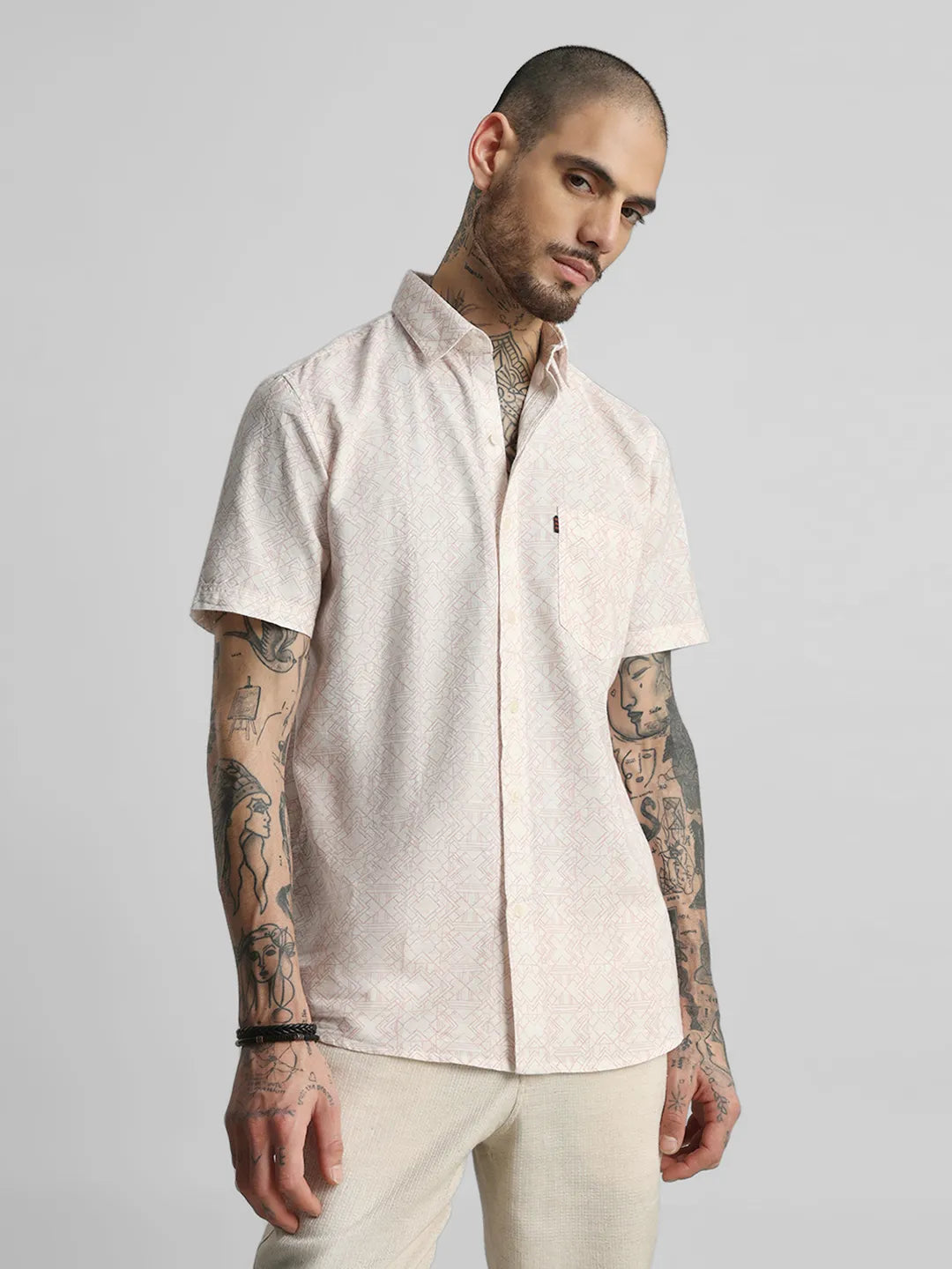 Peach Printed Shirt