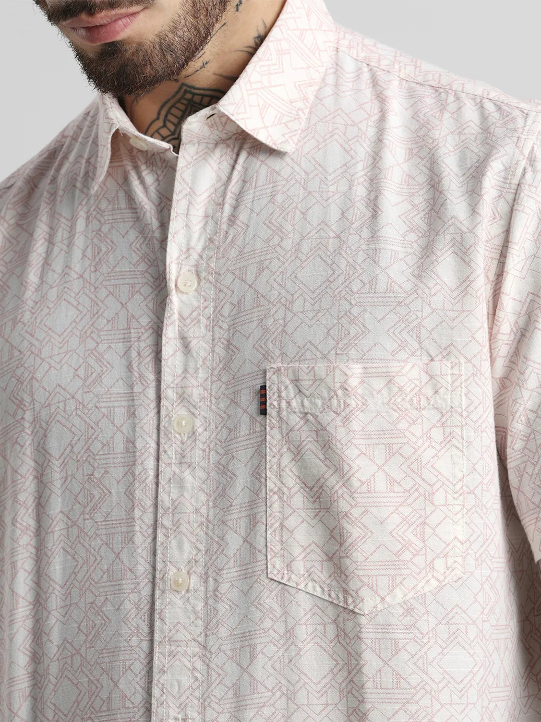 Peach Printed Shirt