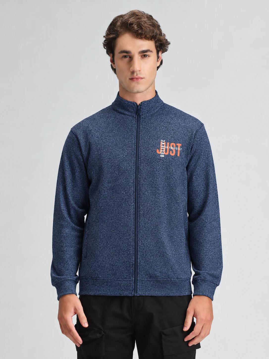 Navy Grindle Solid Sweatshirt