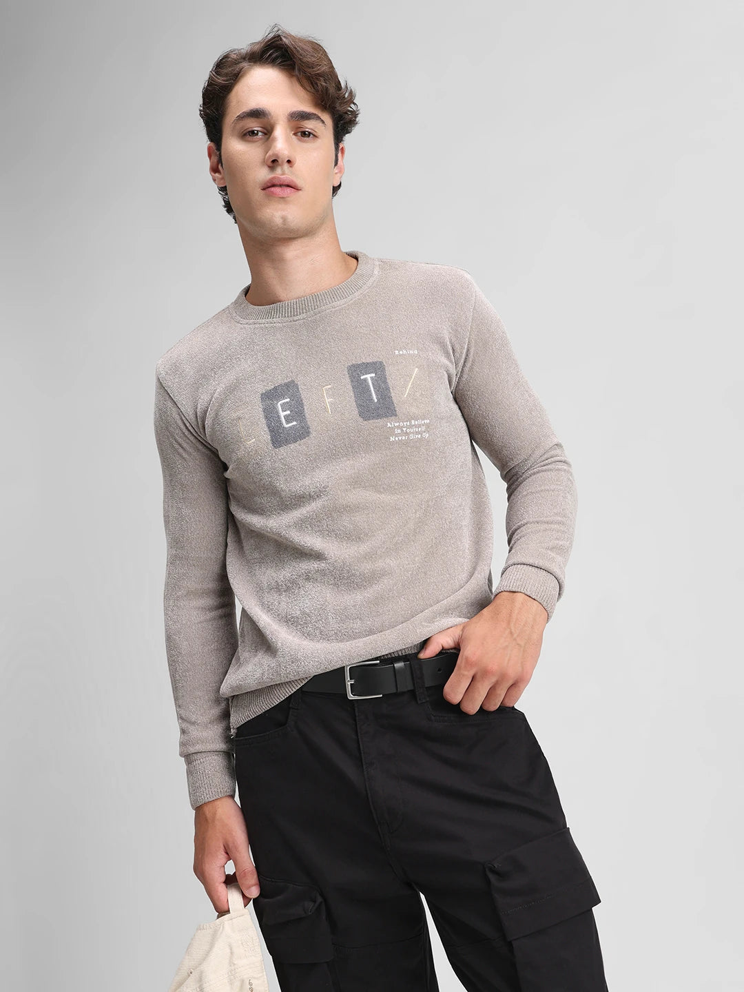 Grey Solid Sweater