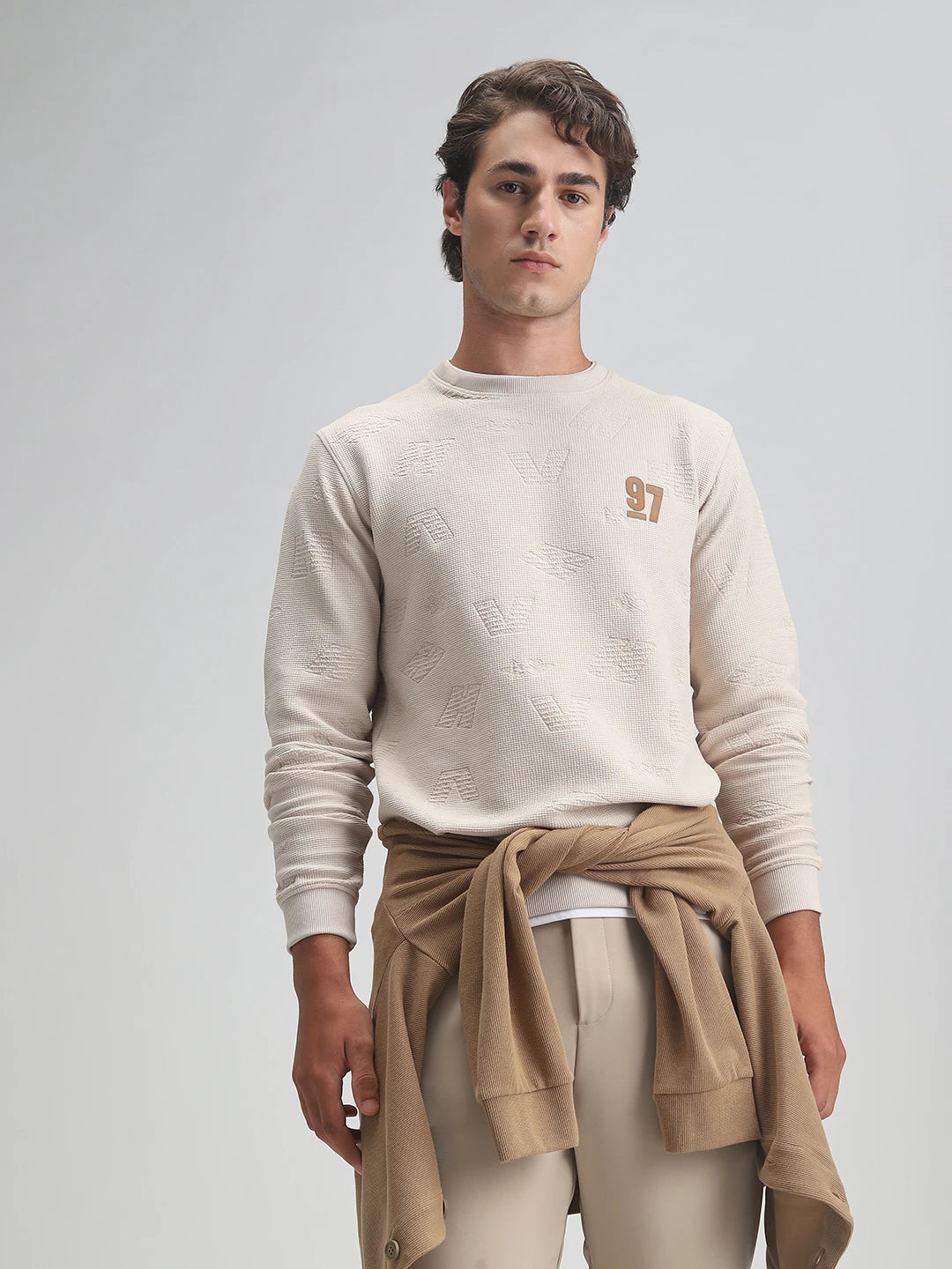 Beige Printed Sweatshirt