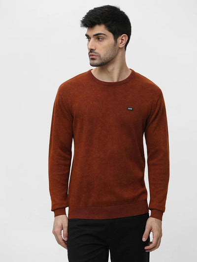 Minimal X Light Brown Solid Sweater