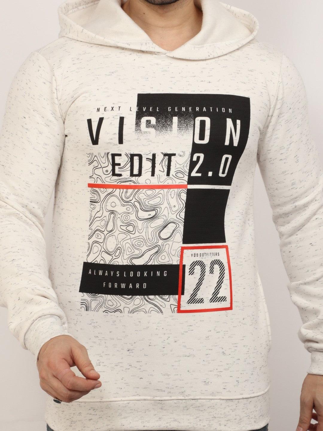 White Printed Hooded Sweatshirt