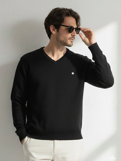 Black Solid Sweater