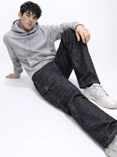 Stretchable Stone Grey Denim Cargo