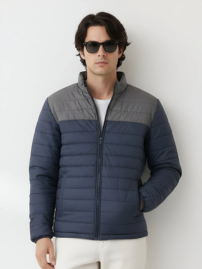 Navy Lightweight Puffer Jacket with Pocket