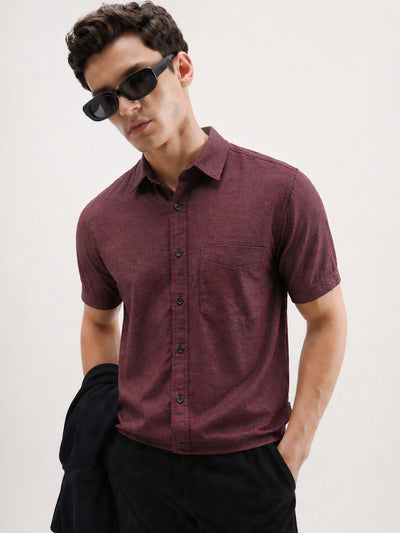 Wine Printed Shirt