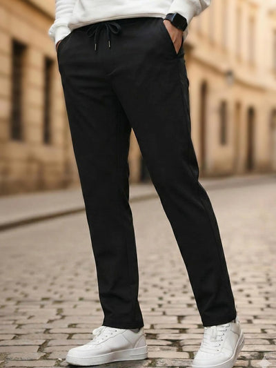Black Solid Joggers