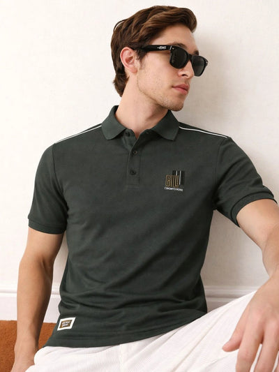 Green Embroidery Polo T-Shirt