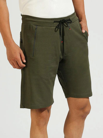 Zip Pocket Olive Shorts